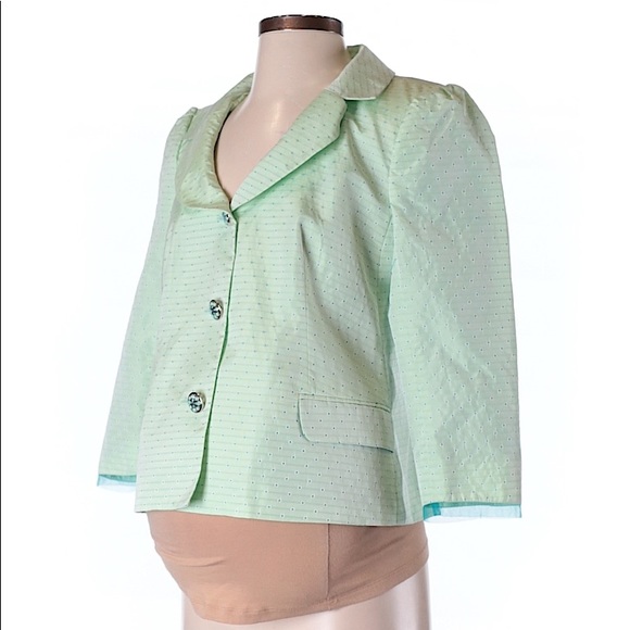 A Pea in the Pod Jackets & Blazers - Maternity Pea Pod green dot tulle blazer S